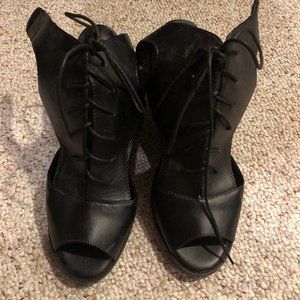 Black Size 14 Lace Up Gladiator Heels
